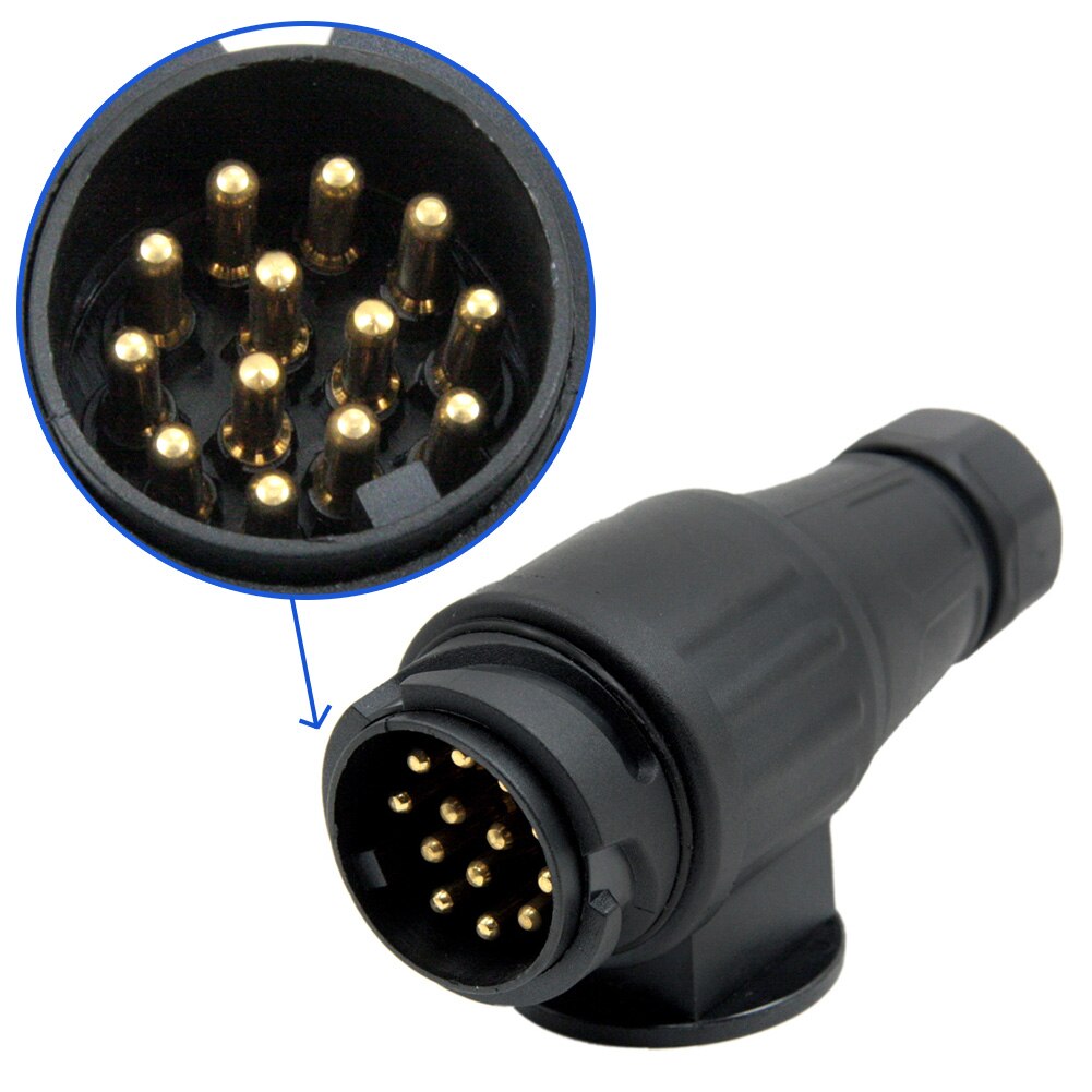 Encell europa 13 pin 12v stik bil styling autocamper plast el stik camping rv campingvogn trailer stik campingvogn tilbehør