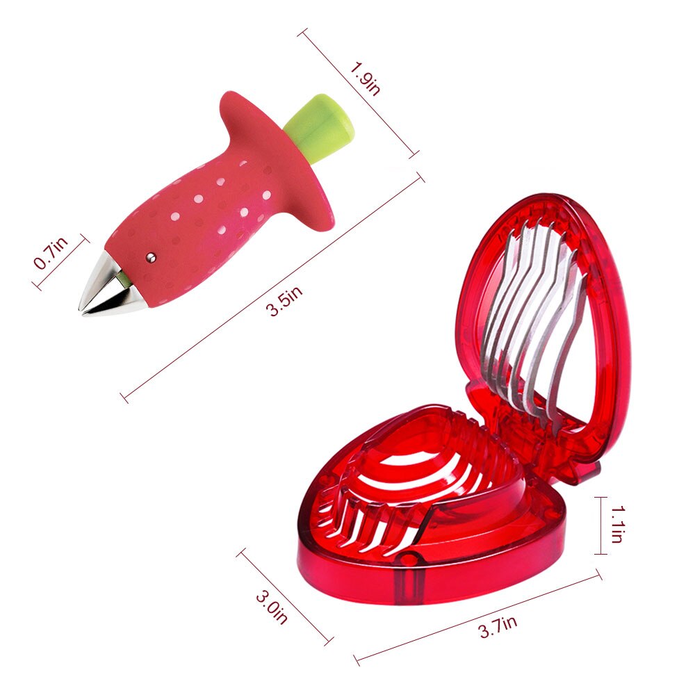 Strawberry Slicer Cutter Corer Fruit Gadget Tools Strawberry Stem Remover Fruit Carving Tools Salad Cutter Cake Decoration