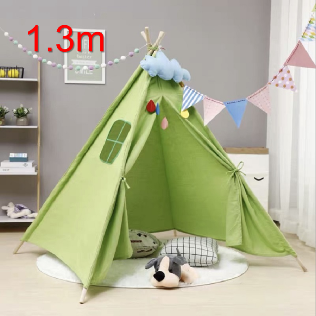 1,3 M kinder Zelt Für Kinder Geburtstag Kinder Cabana Große Spielen Haus Dekoration Teppich Tragbare Tipi Infantil Haus: AZ014-0green