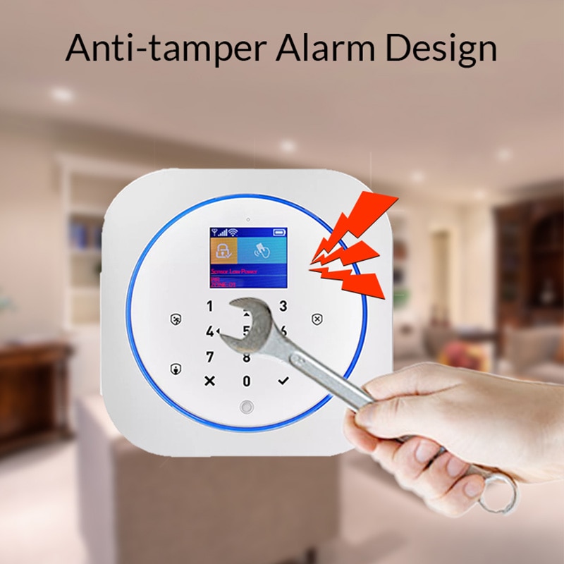 KERUI G12 GSM/WIFI Alarm System Full Touch RFID Card Panel Home Security Alarm Host Wireless APP Control Muti-language Support