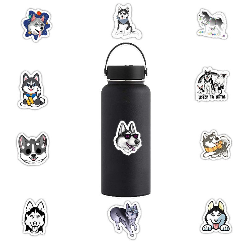 50 stks/set Leuke Husky Corgi Hond Decoratieve Stickers op Laptop Auto Scrapbooking Telefoon Motorfiets Bagage Kinderen Grappig Speelgoed