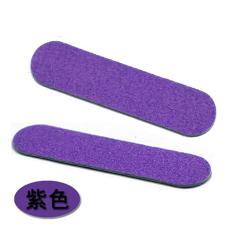 Limes à ongles jetables, 100 pièces, papier de verre en bois pour manucure, Double face, petit tampon à ongles: purple