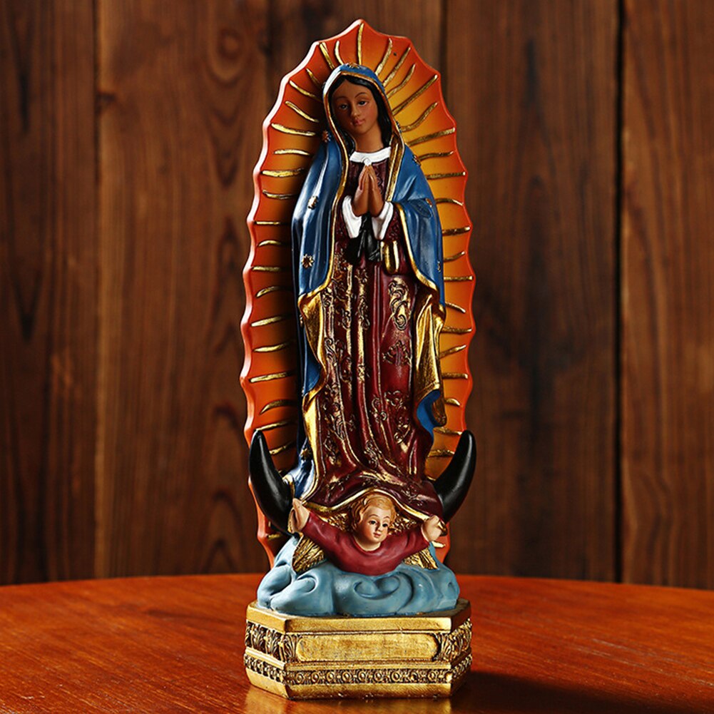 Display Ornamenten Mexicaanse Europese Home Decor Hars Beeldje Desktop Religieuze Christian Bruiloft Virgin Mary Standbeelden