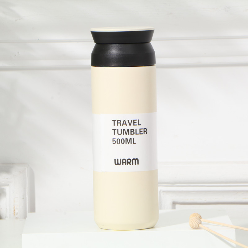 Reizen Tumbler Thermos Mok 350/500ML Roestvrij Staal Dubbelwandige Thee Koffie Thermoskan: WIT / 301-400ml