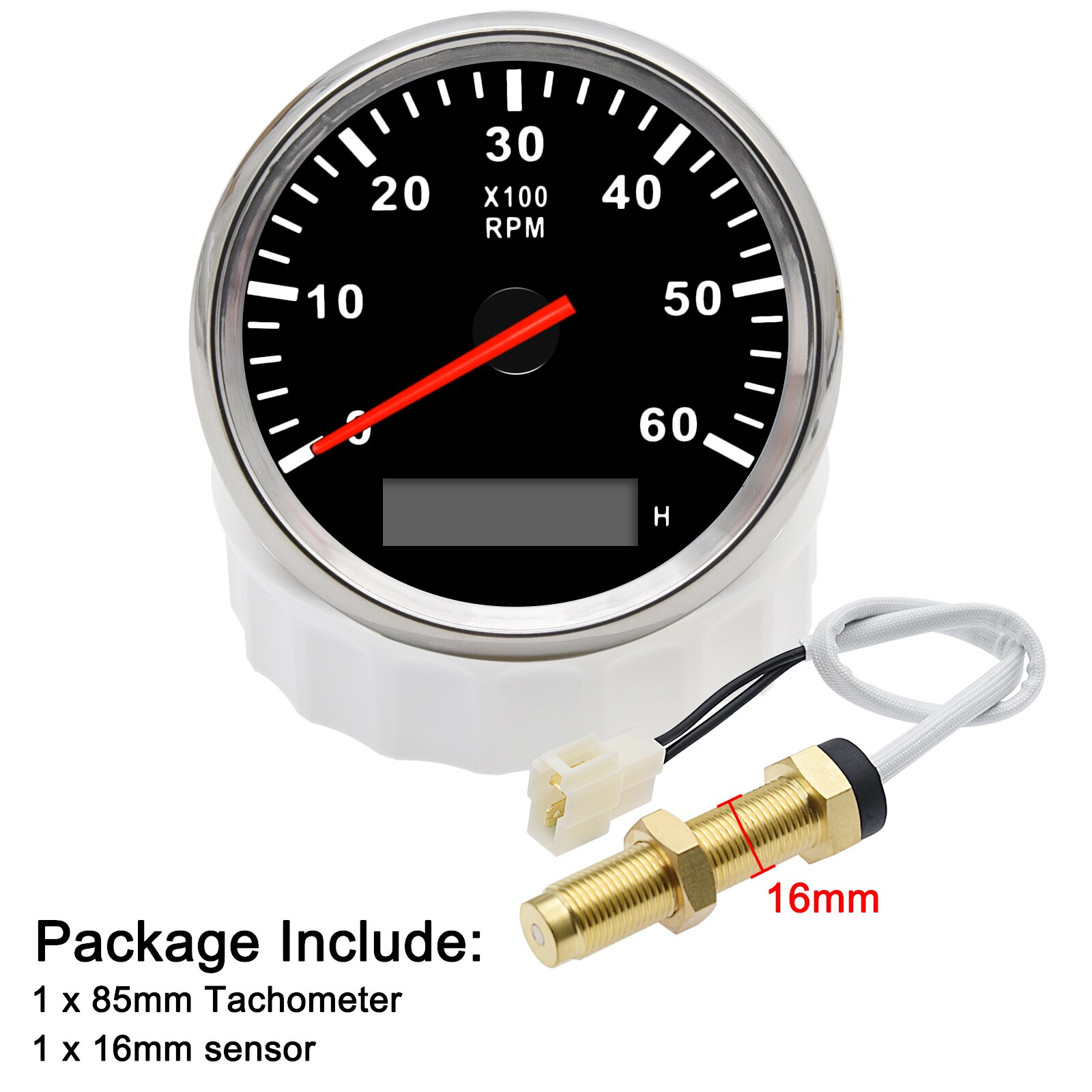 3K-8K PRM Meter + M16 Drehzahlmesser Sensor 85MM Benzin Diesel Motor Tacho Mit LCD Betriebsstundenzähler für Marine Boot Motorrad 4: 6K-BS