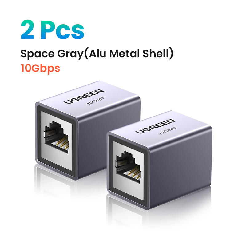UGREEN-extensor de red RJ45, adaptador de Cable Ethernet de 10gbps para Cat8 Cat7 Cat6, Gigabit hembra a hembra: Azul cielo