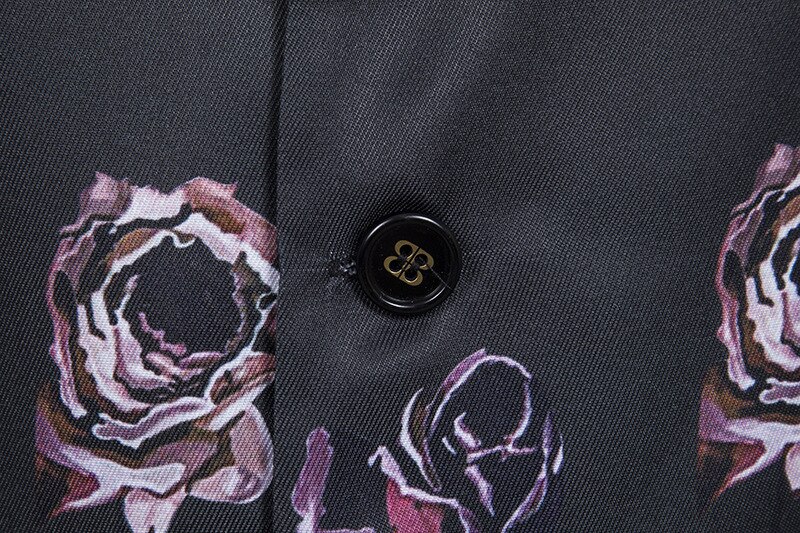 Wit rozen bloemenvest heren merk slim fit enkelrijs vest gilet heren zakelijk casual vest bruiloft smoking vesten heren