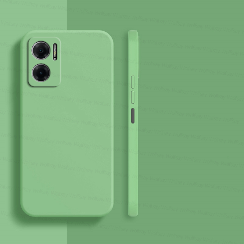per Xiaomi Redmi 10 5G Custodia Xiaomi Redmi 12C 10C 9 10 5G coperchio Antiurto silicone Liquido TPU Cassa Posteriore Del Telefono Xiaomi Redmi 10 5G: alluminio / verde