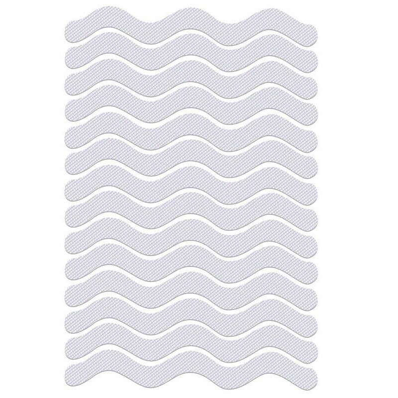 24Pcs S Wave-shaped Non-slip Strip Crushed Stone Texture Safety Transparent Bathroom Accessory: Transparent