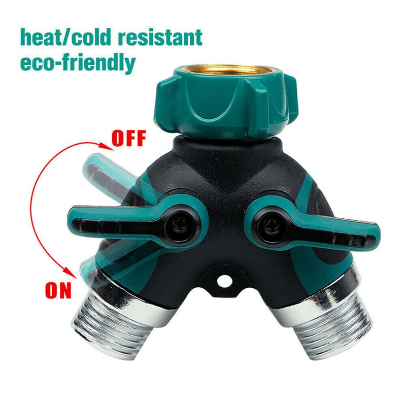 Garden Water Distributor 2 Way Distributor Water Flow Zinc Alloy Y Hose Splitters Connector Faucet Manifold Valve Tap Splitter