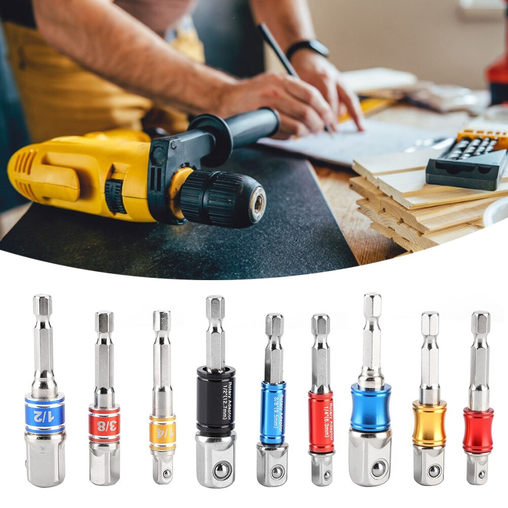 3 unids/set de zócalo de broca hexagonal, unidad adaptadora de impacto eléctrica, 1/4 pulgadas, 3/8 pulgadas, 1/2 pulgadas, adaptador de broca, herramientas para coche