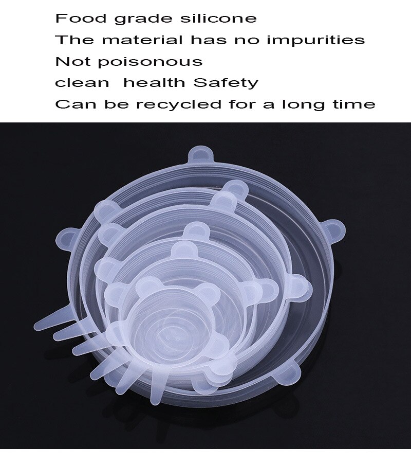 Coperchi elastici in Silicone coperchi elastici riutilizzabili coperchi ermetici per alimenti mantenere freschi sigilli ciotola coperchio avvolgente elastico pentole da cucina