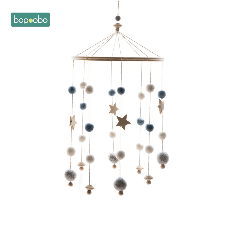Bopoobo Baby Mobiele Opknoping Rammelaars Speelgoed Wind-Up Music Box Hanger Diy Opknoping Babybedje Mobiele Bed Bel Speelgoed houder Arm Beugel: Blue Ball