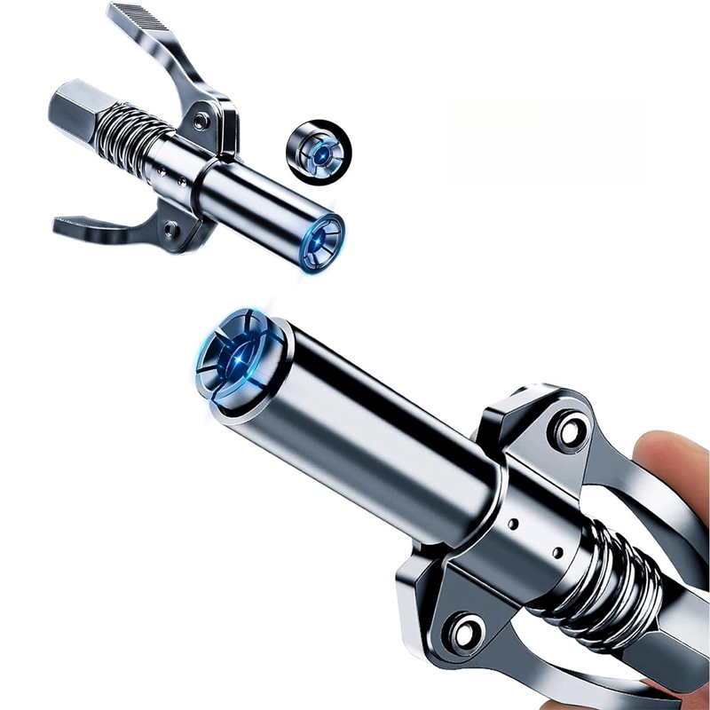 NPTI/8 10000PSI coupleur de graisse robuste à dégagement rapide coupleur de pistolet à graisse à huile deux presse facile à pousser pompe à huile de pistolet à graisse: Black