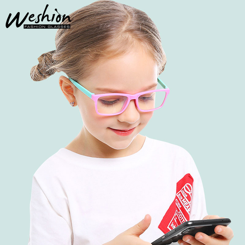 Flexible Blue Light Kids Glasses Optical Frame Children Boy Girls Clear Computer Transparent Blocking Anti Reflective Eyeglasses