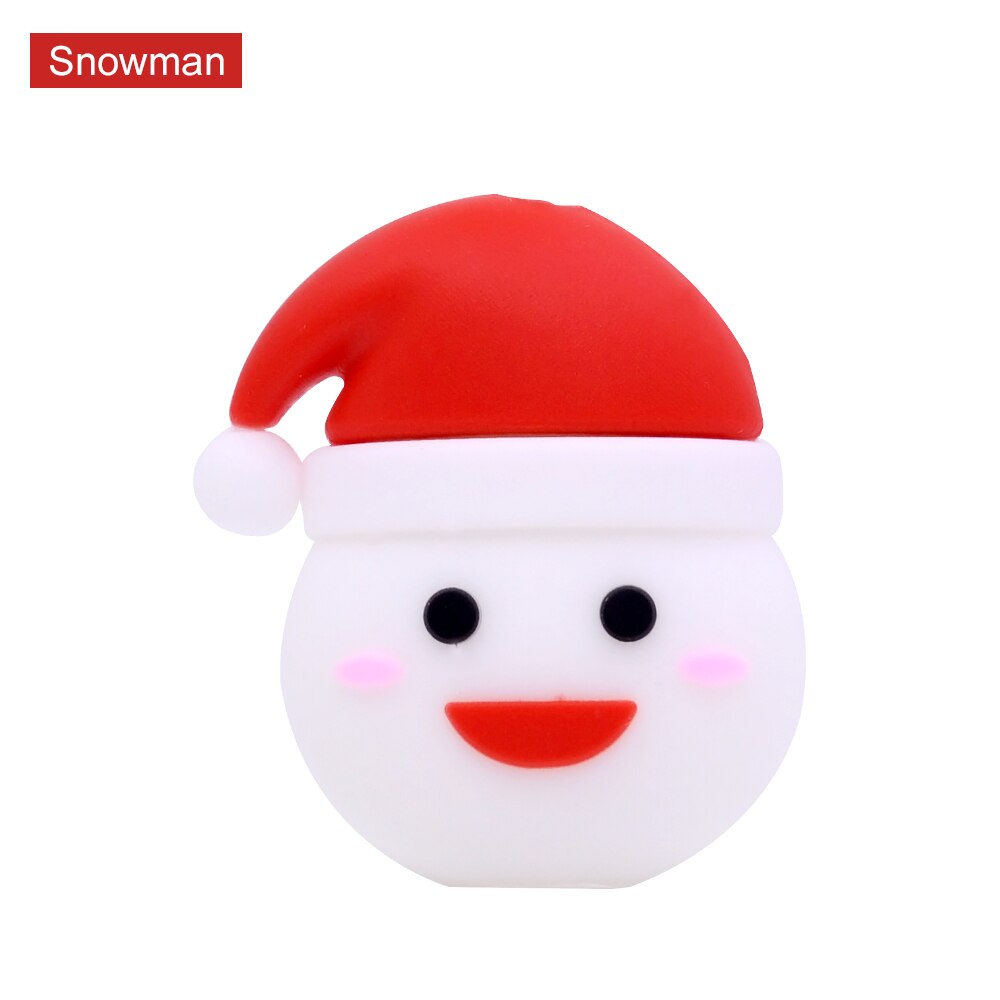 Chipal kerst kabel bijt squishy speelgoed beschermer voor iphone usb beschermkabel oplader telefoon accessoire kerst: Sneeuwman