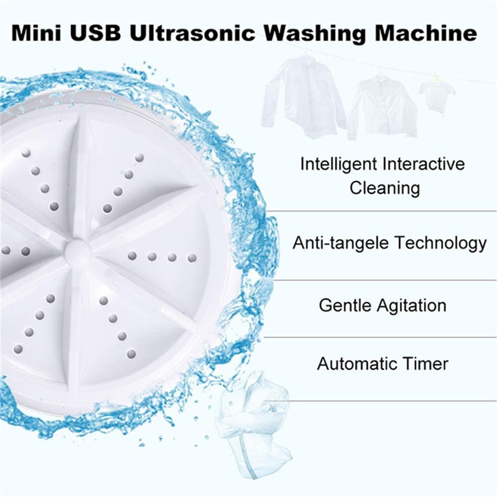 Mini lavadora portátil, turbina ultrasónica portátil, elimina la suciedad, arandela, Cable USB para viajes, hogar, Depot, viaje de negocios
