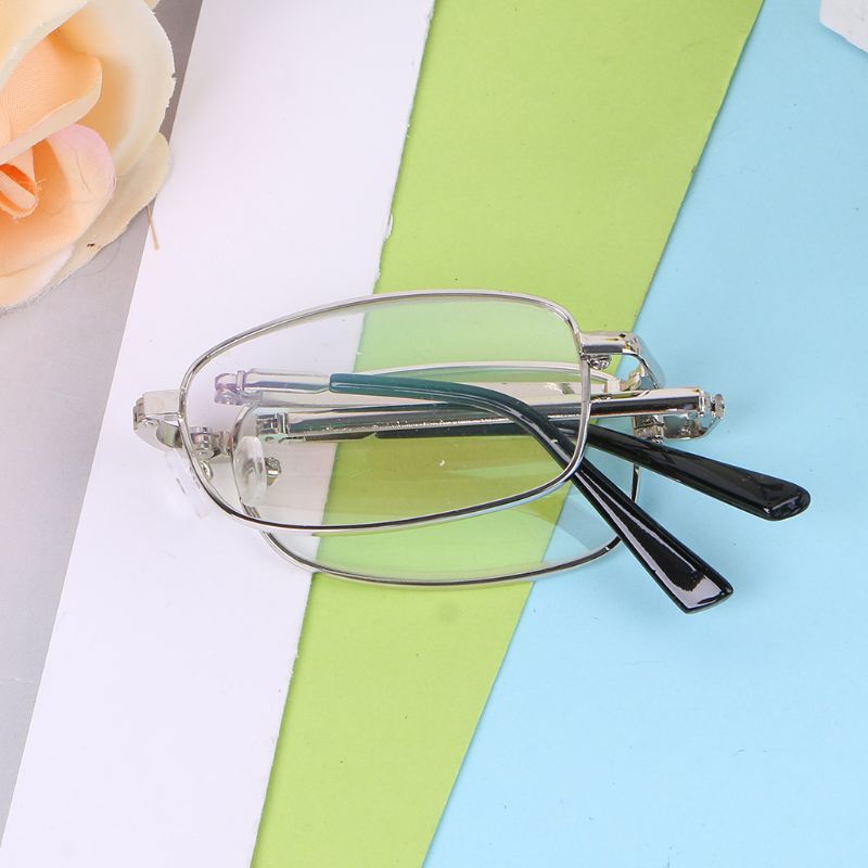 Silver Metal Snap Folding Reading Glasses with Case +1.5 +2.0 +2.5 +3 +3.5 +4.0