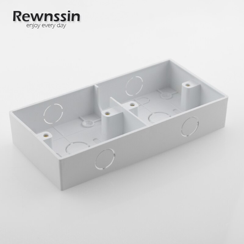 Double Wall Switch And Socket External Installation Box 172mm*86mm*33mm Accessories Junction Box White Plastic Material