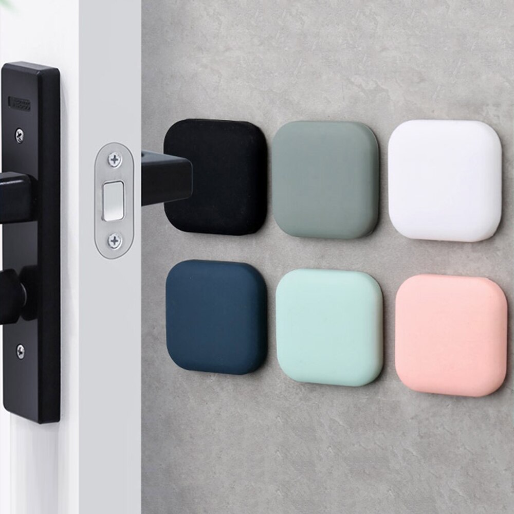 Butoir de porte rond/carré en Silicone, protection murale, poignée de porte, pare-chocs, auto-adhésif, silencieux, bloc de porte, meubles, Anti-collision