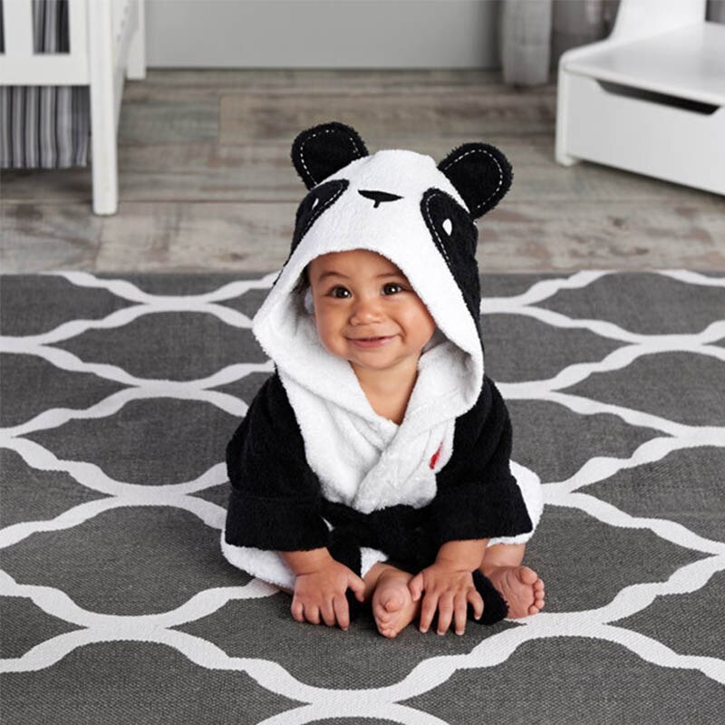 Roupão do bebê crianças pijamas panda banho robe bebê homewear meninos meninas com capuz robe toalha de praia