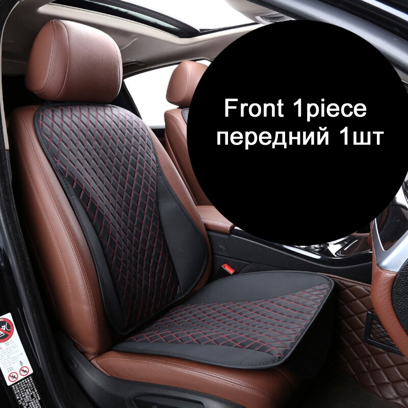 Car Seat Covers Easy Clean Car Seat Cushions,universal Pu Leather Non Slide Waterproof Seats Cover Fits For Lada Granta E1 X36: New BlackRed Front