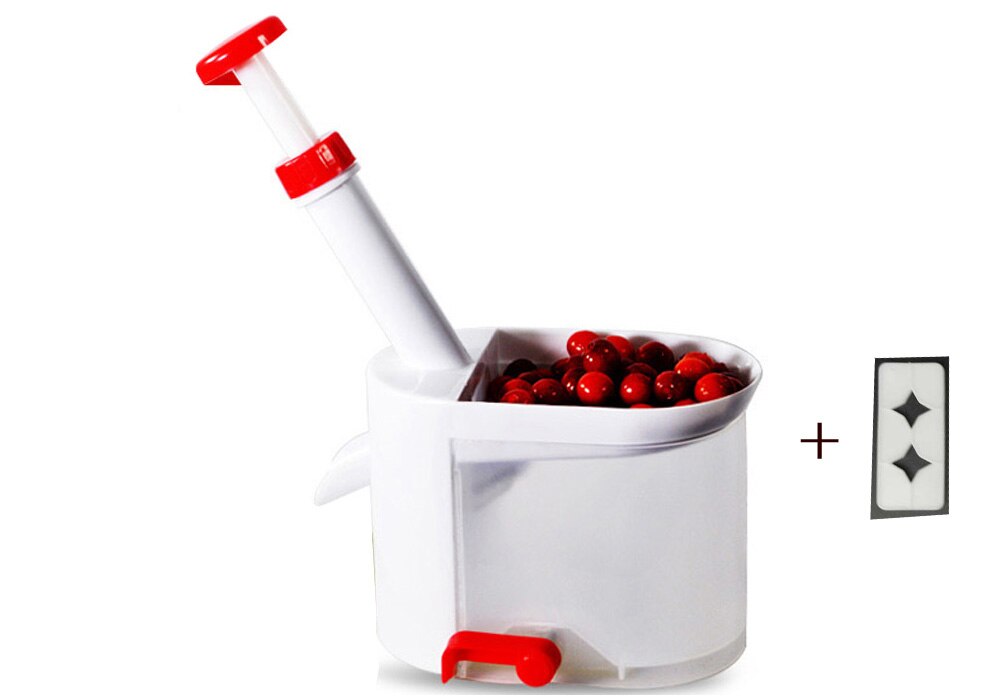 Nyhed super kirsebær pitter sten corer remover maskine kirsebær corer med container køkken gadgets værktøj: 1 producent