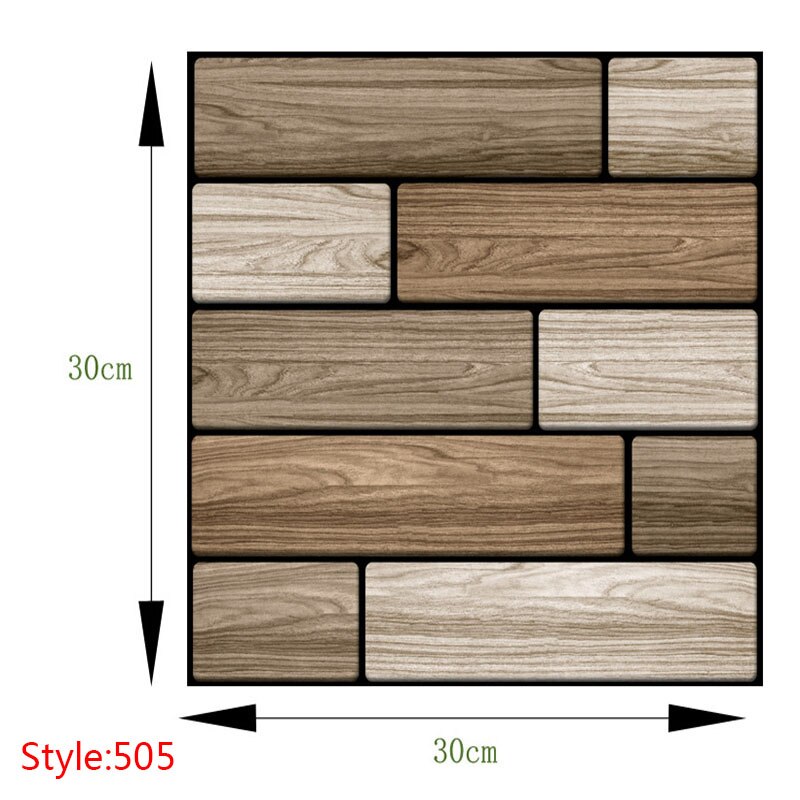 30*30cm 3d fliser vandtæt væg klistermærke boligindretning selvklæbende pvc baggrund indretning diy badeværelse soveværelse vægoverføringsbilleder: 505