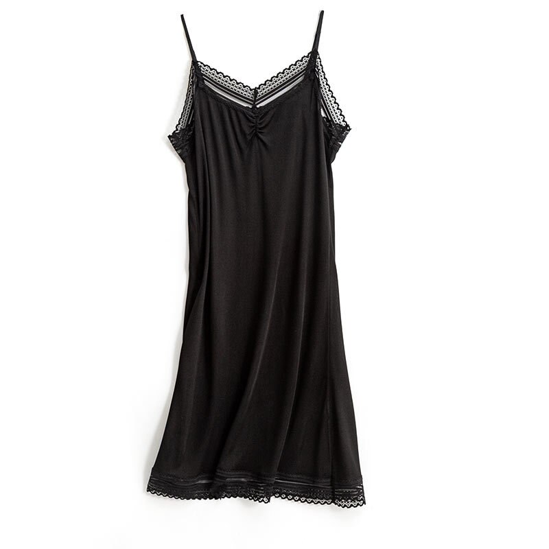Camisón de seda Natural 50% para mujer, ropa de dormir larga, holgada, sin mangas, talla grande