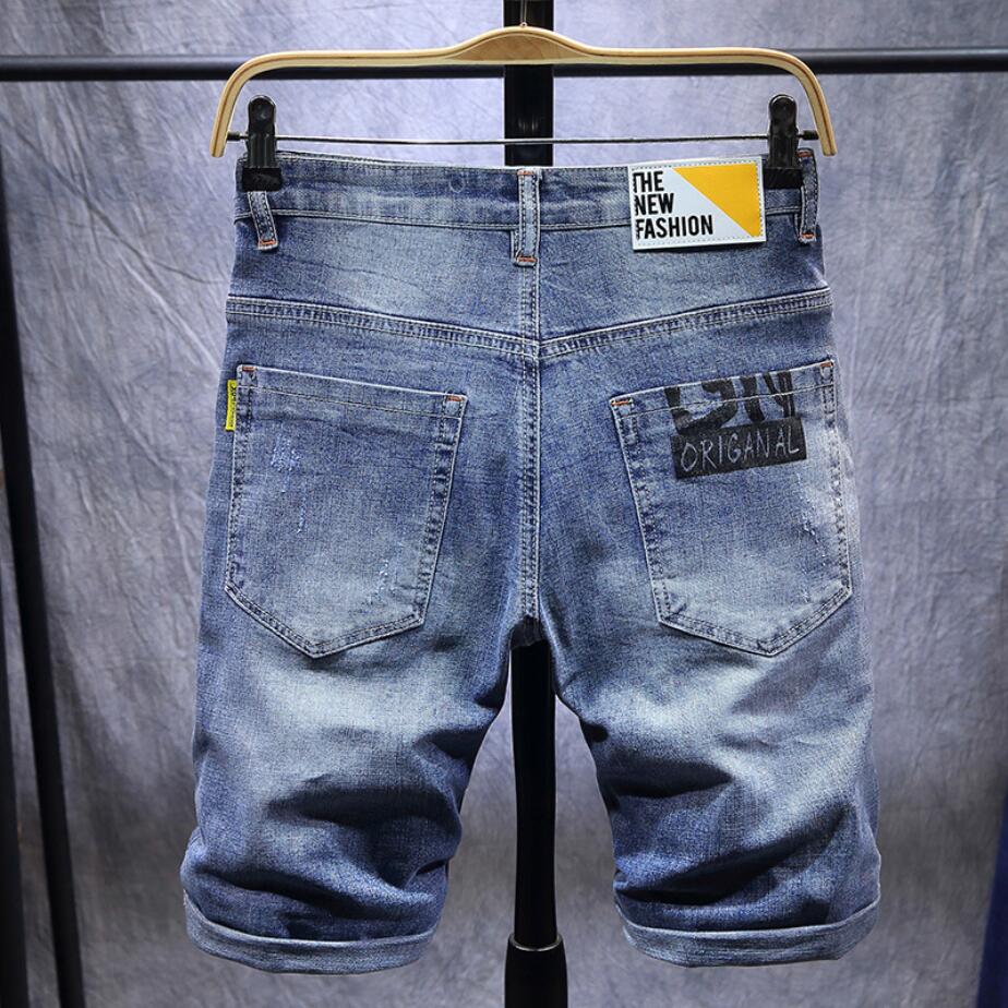 Rekbare jeans heren denim shorts heren casual shorts midi broek korte jeans casual broek rip jeans heren shorts heren jeans