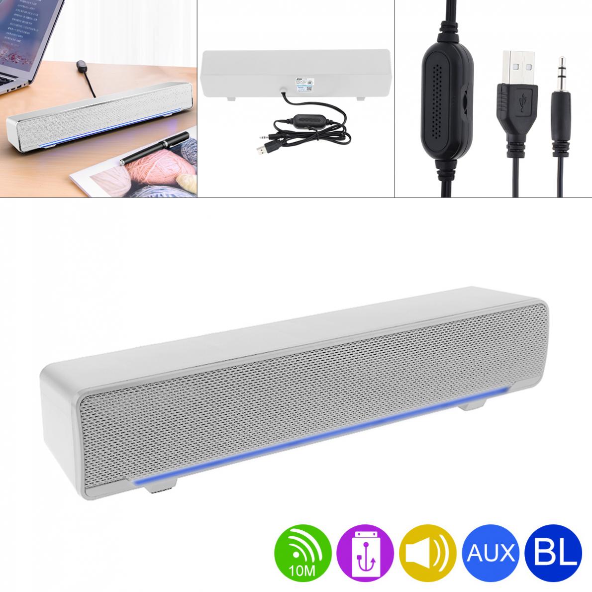 Sada V-196 Bluetooth-Compatibel Strip Speakers Draadloze Desktop Multi-Media Sound Bar Met Dual Speaker Dsp En Mengen geluid