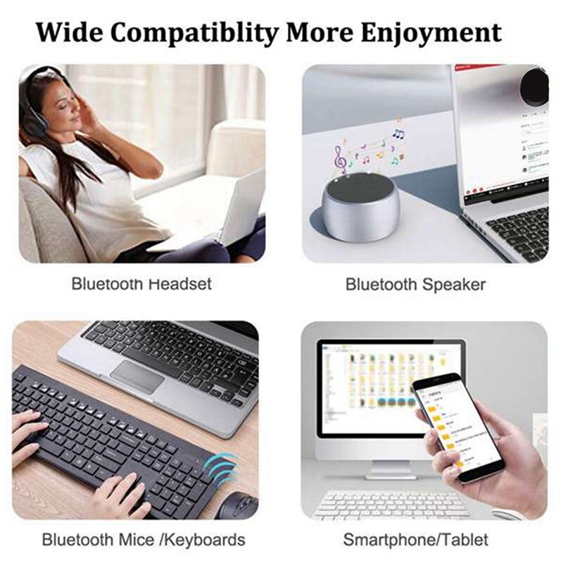 USB Bluetooth 5.0 Adapter, Driver-Free USB Bluetooth 5.0 Receiver Transmitter for PC Win 8/10/11 ,Win 7 Install Driver