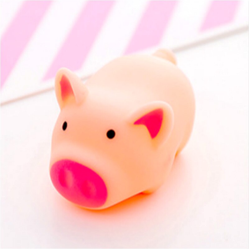 1pcs The Lovely Squeeze Toy Novelty Funny Animal Toys Party Favors Supplies Stress Relief Toy: Flesh Color Pig