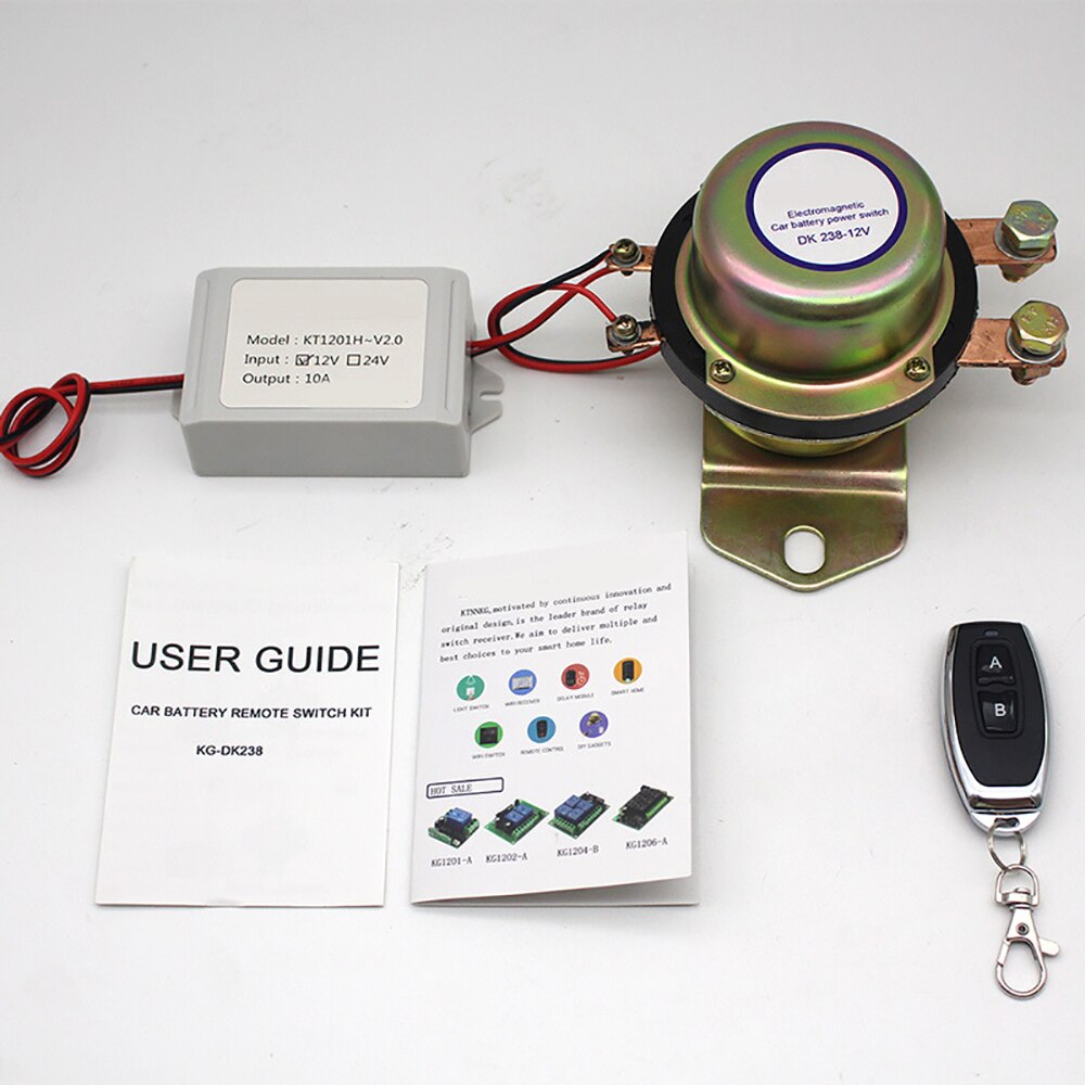 Universal Vehicle Wireless Remote Control Car Battery Master Switches 12V Cut Off Switch Power Electromagnetic Disconnect
