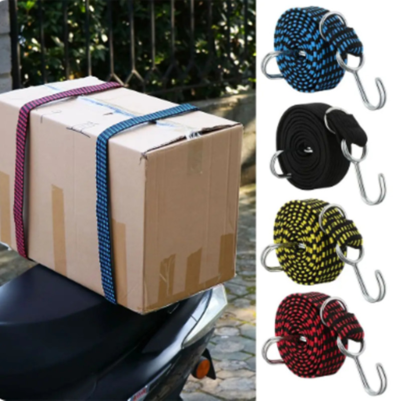 Ganchos elásticos de goma para equipaje, cuerda para bicicletas, brida para equipaje de bicicleta, correa para portaequipajes, gancho de banda fija, accesorios para coche, 0,5/1/2M