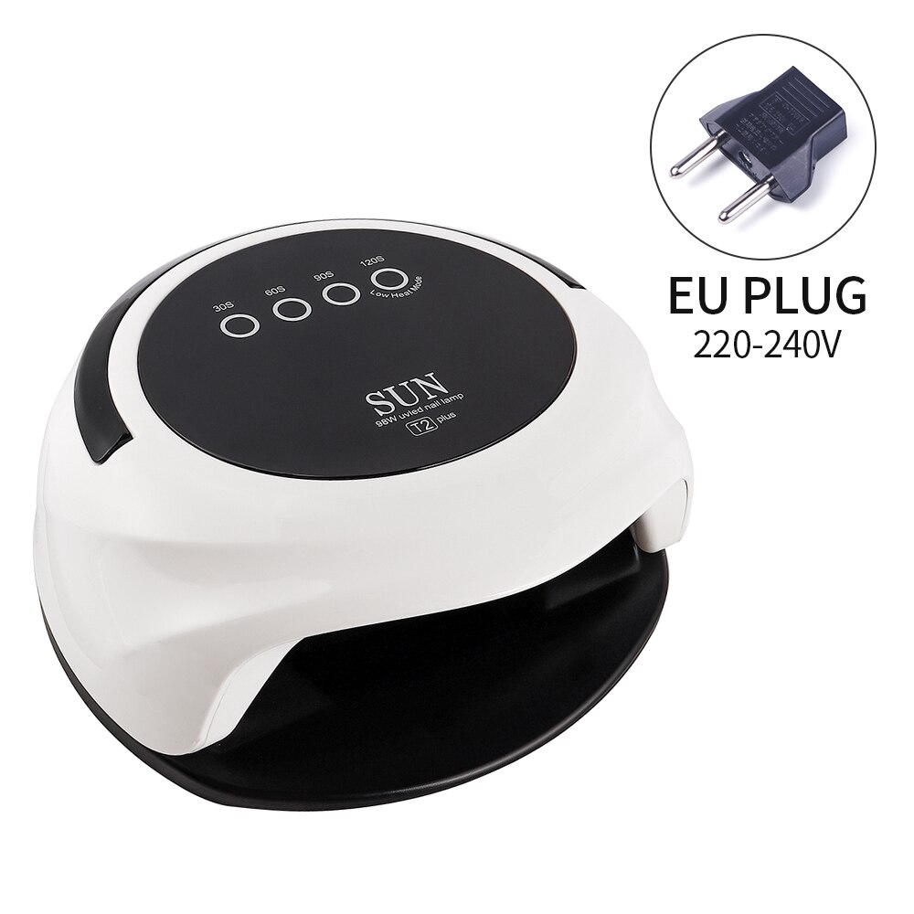 Lámpara UV grande de tipo lámpara de secador de uñas LED, gran espacio para uso en manos y pies, secado rápido, 98W 42 LED: EU PLUG (220-240V)