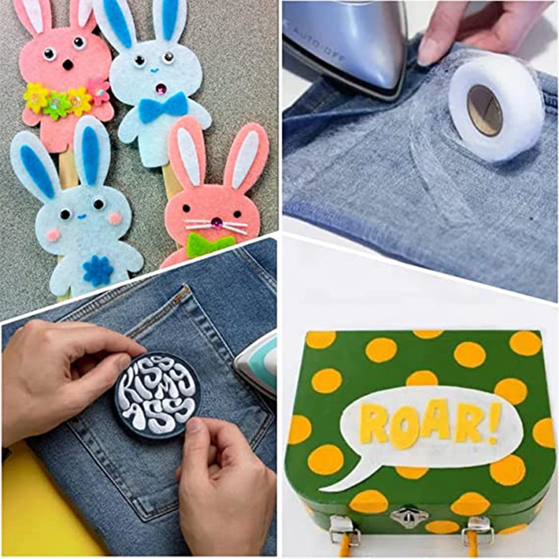 64 meter Zwart Wit dubbelzijdig Interlining Zelfklevende Stof Kleding Ijzer op Zoom Tape Interlining Web DIY Naaien Accessoires