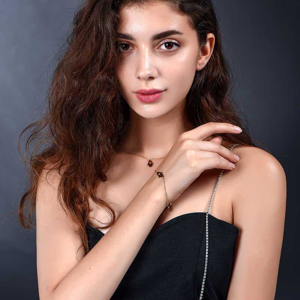 AAAAA 100% Edelstahl Hamsa Hand Charme Armbinde für Frauen Weibliche Nie Trüben Schmuck Armbänder fabelhaft Armbinde