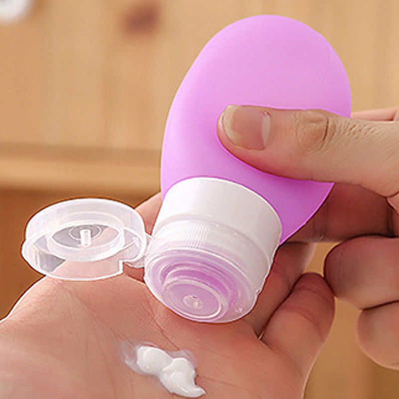 OnnPnnQ Portable Round Silicone Travel Bottles Cosmetics Shampoo Container Candy Color