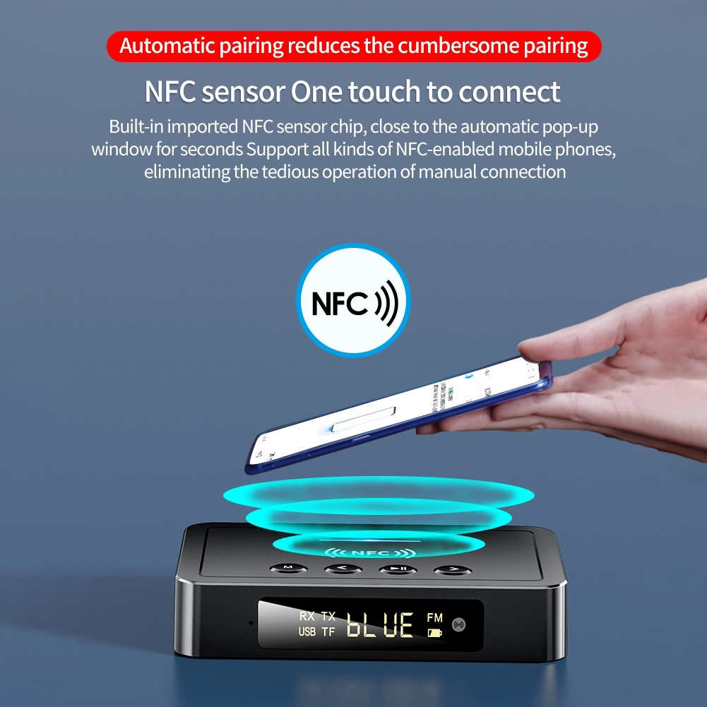 Nfc Adapter Nfc 5.0 Ontvanger Zender Fm 3-In-1 Adapter Draadlo... – Vicedeal
