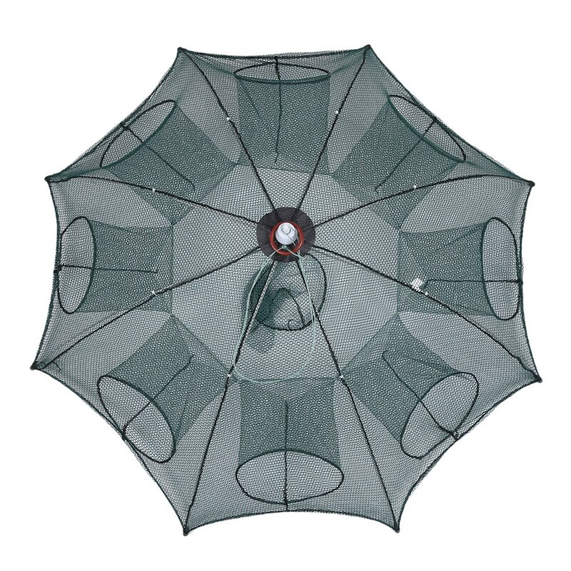 2x Foldable 8 Sides 8 Holes/16 Holes Automatic Fishing Net Landing Net Trap Cast Dip Cage Fish Shrimp Trap Fish Net