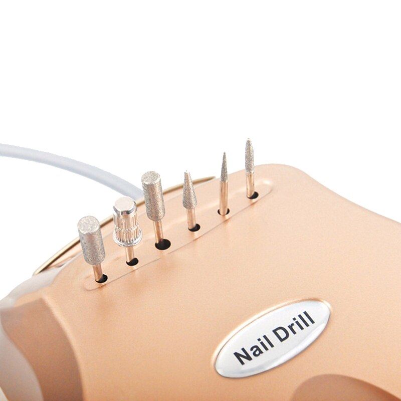 Appareil électrique de perceuse à ongles Machine pour manucure cuticule Gel dissolvant fraisage forets ensemble pédicure Machine meulage Eu Plu