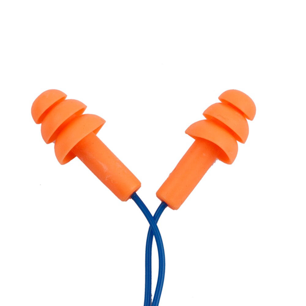 Vandtætte, bløde silikone-ørepropper rejser søvnstøjforebyggelse ørepropper støjreduktion svømning ørepropper øreprop: Orange
