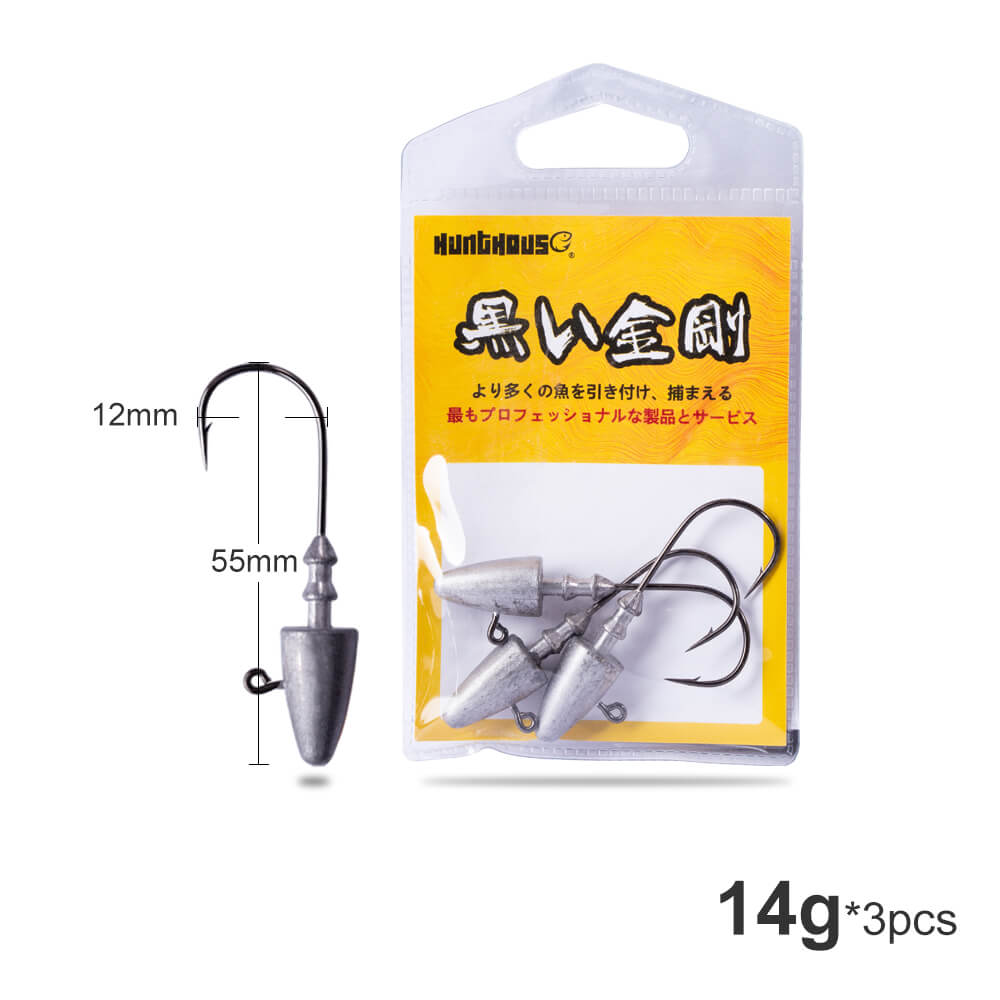 Hunthouse soft lure 5g 10g 15g 20g fishing lead head screw head jig head for big shad fishing tool fishing equipment: 308-14g