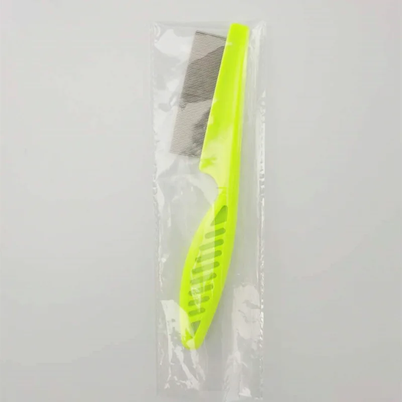 Cepillo suave para quitar huevos y pulgas, para perros pequeños, de dientes finos, para mascotas, cachorros, ojos y vientre, producto para desenredar pelos de gatos: S / Rosa