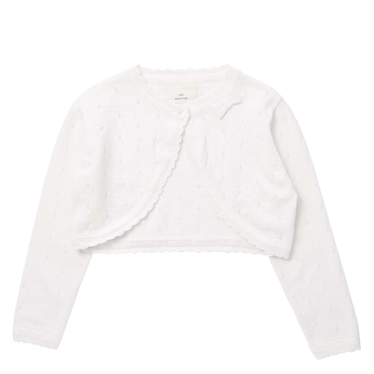 Tops de envoltura de Ballet para niñas, suéter de punto de manga larga, cárdigan de encogimiento de hombros para niños, abrigos de ganchillo de rombos ahuecados, chaqueta Bolero