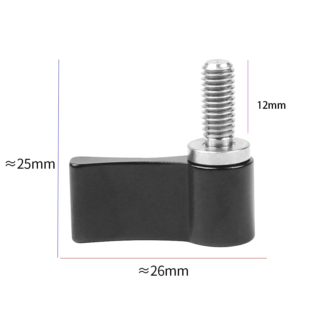 1x M4 M5 1/4 "tornillo de acero inoxidable 304 12mm 17mm 20mm ajustable abrazadera bloqueo adaptador en forma de L Llave. Accesorios de la cámara: M5 x12mm Black