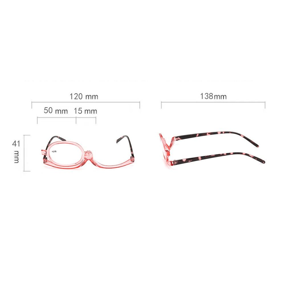 Magnifying Rotating Make Up Makeup Glasses Flip Down Lenses Colourful Frame Cosmetic Glasses +1.0~+4.0 Diopter Vision Care