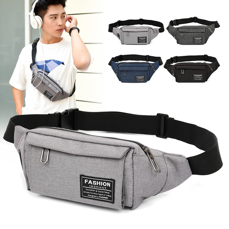 Imperméable à l'eau hommes bandoulière taille sacs en cours d'exécution Sport poitrine poche sac voyage Pack ceinture sac casque Plug épaule sac de messager