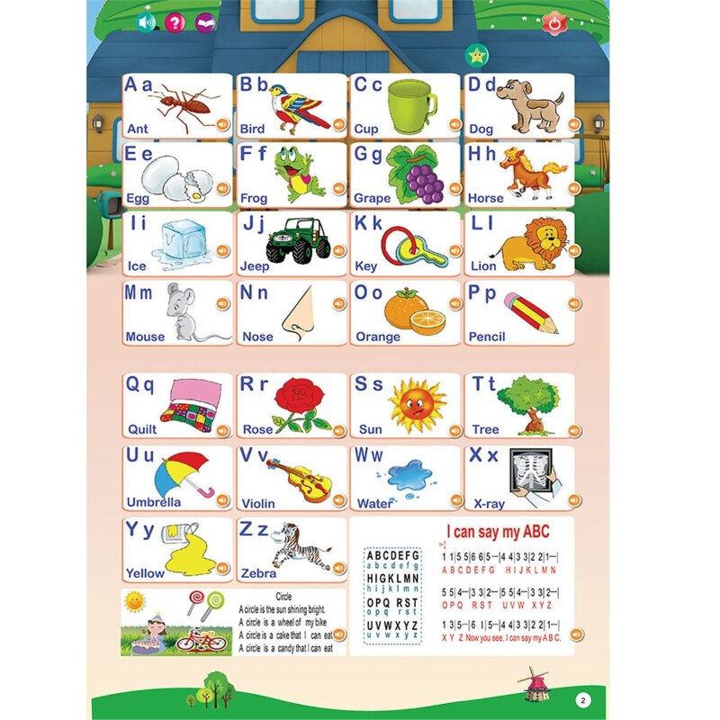 Arabic English Interactive Multi-function Talking Poster Letter ABC Number Ealry Education For Kids Toddler